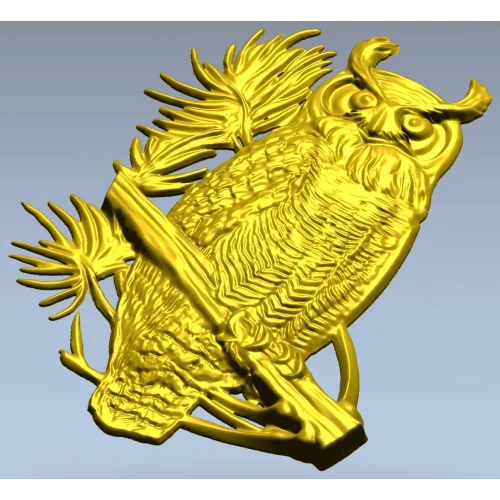 Сова на ветке - 3D модель STL для ЧПУ