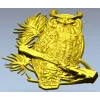 Сова на ветке - 3D модель STL для ЧПУ
