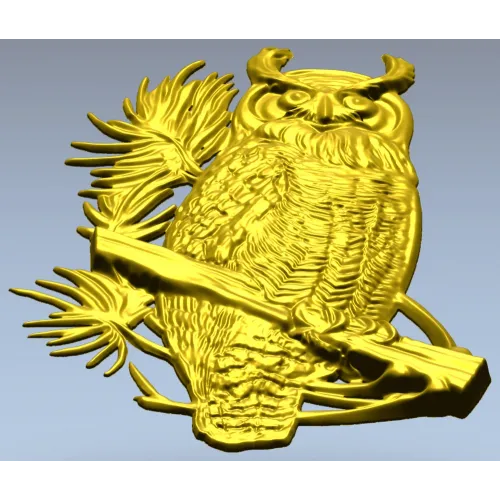Сова на ветке - 3D модель STL для ЧПУ
