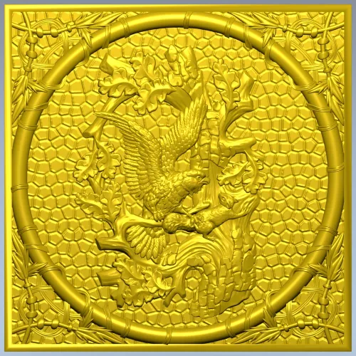 Falcon and Squirrel Relief Panel STL for CNC carving