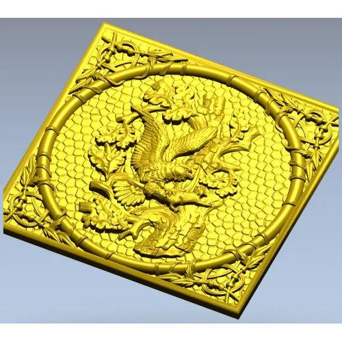 Falcon and Squirrel Relief Panel STL for CNC carving