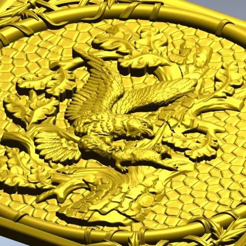 Falcon and Squirrel Relief Panel STL for CNC carving