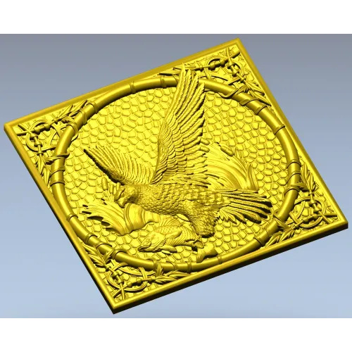 Сокол с рыбой - 3D панно для ЧПУ в формате STL