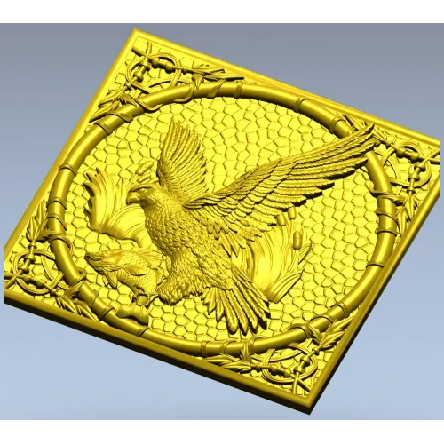 Сокол с рыбой - 3D панно для ЧПУ в формате STL