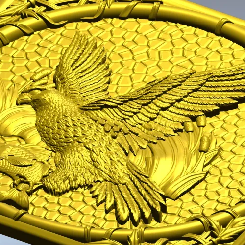 Сокол с рыбой - 3D панно для ЧПУ в формате STL