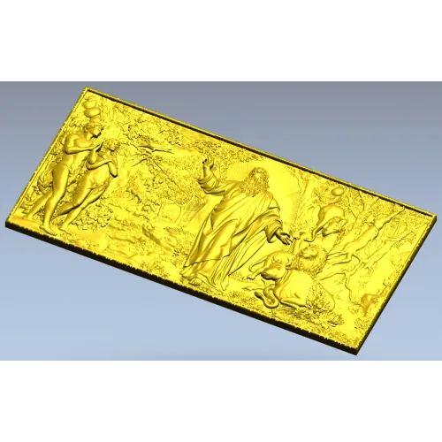 Creation of the World - high-relief STL panel for CNC