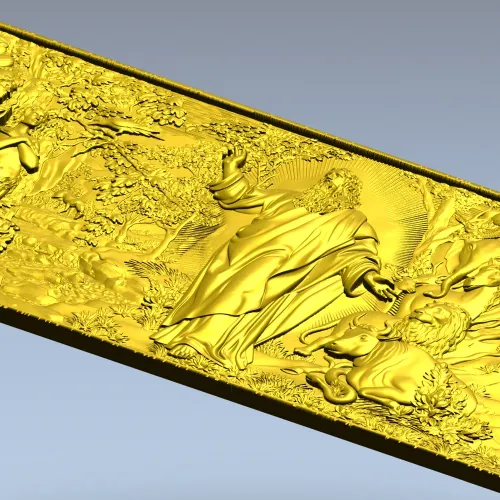 Creation of the World - high-relief STL panel for CNC