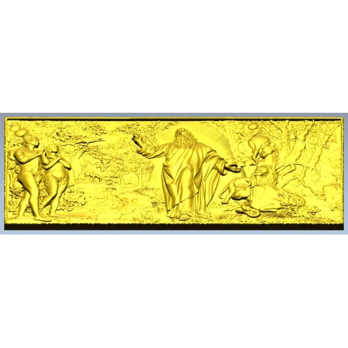 Creation of the World - high-relief STL panel for CNC