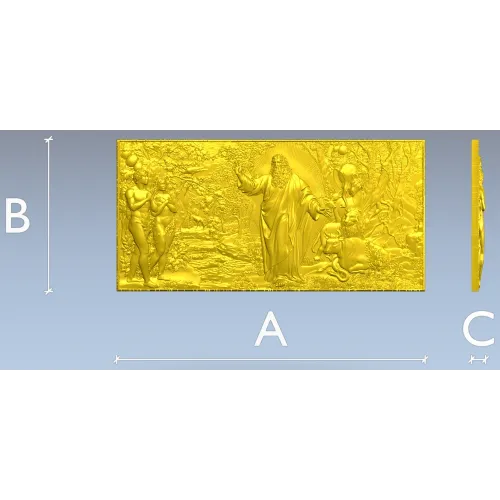 Creation of the World - high-relief STL panel for CNC
