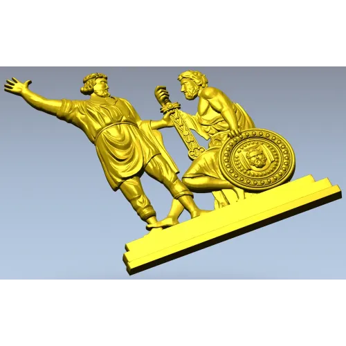 Клятва дружины - 3D модель STL для ЧПУ, барельеф в средневековом стиле