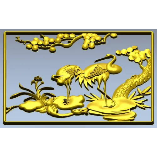 Панно "Журавли у пруда" - STL модель для ЧПУ