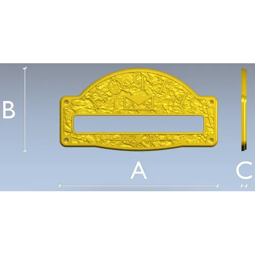 Classic arched mailplate STL 3D model for CNC milling