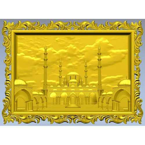 Taj Mahal Framed Relief STL for CNC