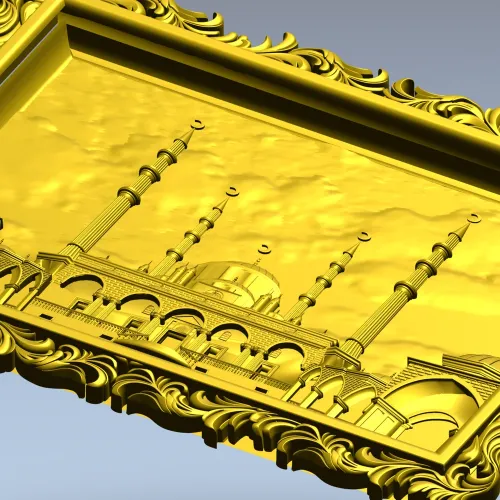 Taj Mahal Framed Relief STL for CNC