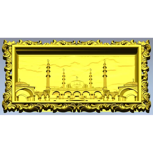 Taj Mahal Framed Relief STL for CNC