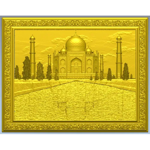 Taj Mahal Relief Panel STL - 3D model for CNC milling
