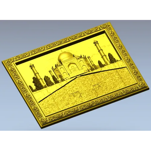 Taj Mahal Relief Panel STL - 3D model for CNC milling