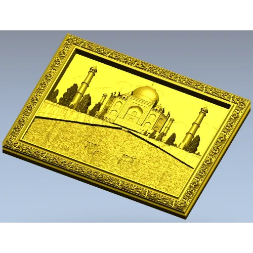 Taj Mahal Relief Panel STL - 3D model for CNC milling