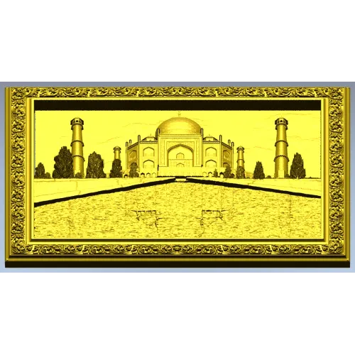 Taj Mahal Relief Panel STL - 3D model for CNC milling