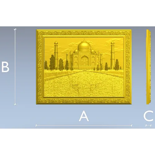 Taj Mahal Relief Panel STL - 3D model for CNC milling