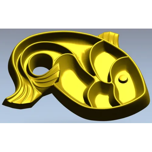 3D модель "Тарелка-рыбка" в формате STL для ЧПУ - декоративная панель