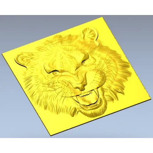 Tiger Head Relief STL - High-Relief 3D Model for CNC