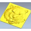 Tiger Head Relief STL - High-Relief 3D Model for CNC