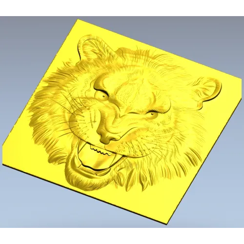 Tiger Head Relief STL - High-Relief 3D Model for CNC