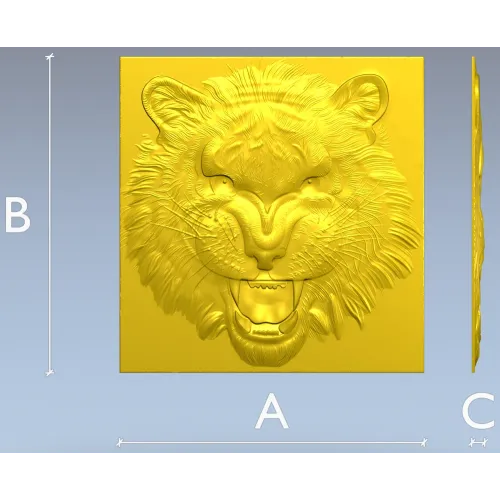 Tiger Head Relief STL - High-Relief 3D Model for CNC