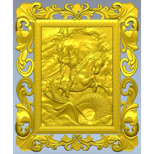 Dragon Slayer Relief - high-relief STL panel for CNC