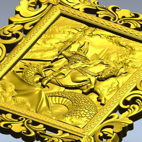 Dragon Slayer Relief - high-relief STL panel for CNC