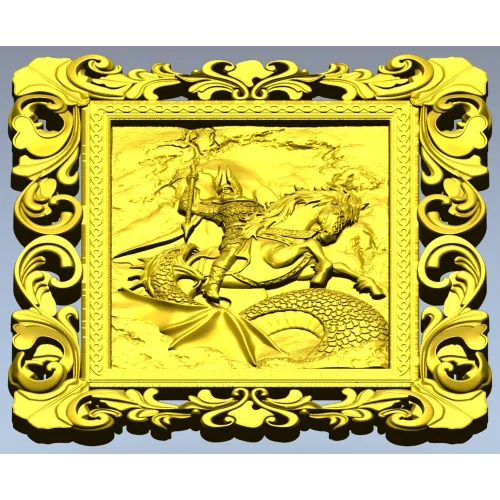 Dragon Slayer Relief - high-relief STL panel for CNC