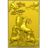 3D модель "Три барана у скалы" - stl панель для ЧПУ