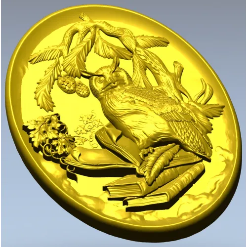 Scholar's Owl Oval Relief STL