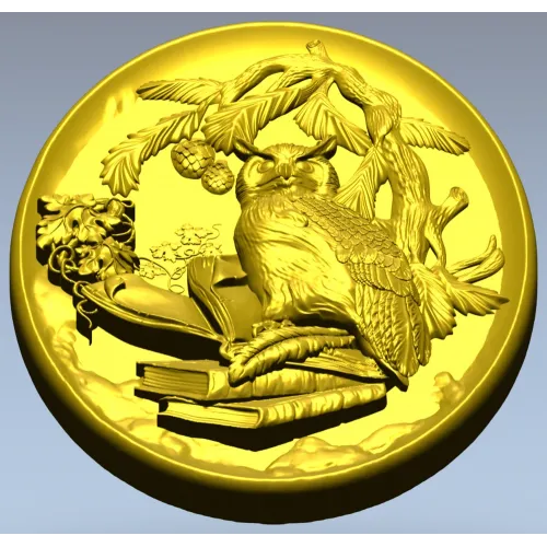 Scholar's Owl Oval Relief STL