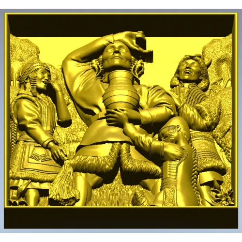 Harvest Revelry - High-Relief STL Panel for CNC