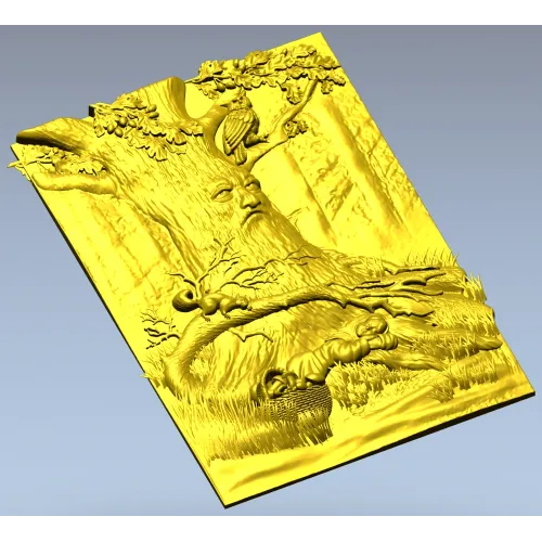 Рельефное панно "Утро в лесу" - 3D модель STL для ЧПУ