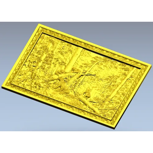 3D панно "Утро в сосновом бору" - STL модель для ЧПУ