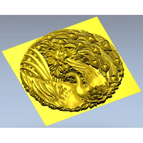 STL модель "Феникс в цветочной рамке" - 3D рельеф для ЧПУ
