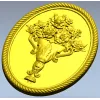 Винтажный овальный медальон "Ваза с розами" - STL модель для ЧПУ