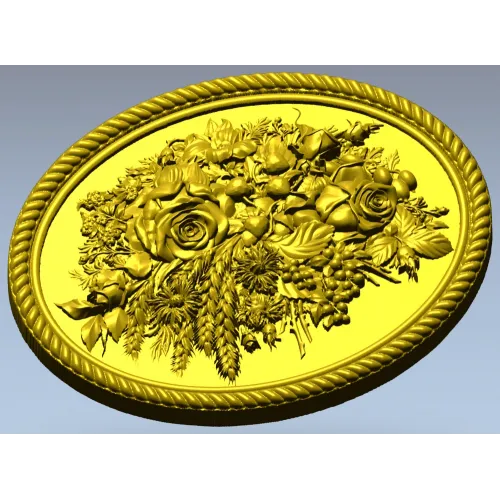 Медальон с цветочным букетом - 3D модель STL для ЧПУ