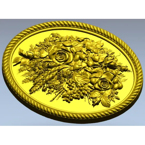 Медальон с цветочным букетом - 3D модель STL для ЧПУ