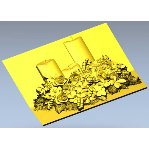 Рельеф "Праздничный букет со свечами" - 3D модель STL для ЧПУ