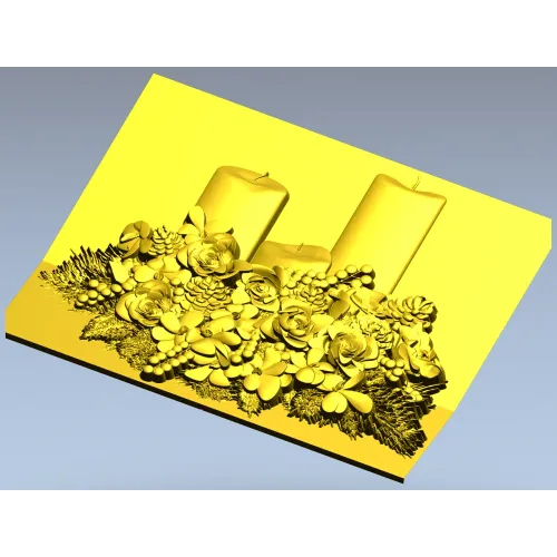 Рельеф "Праздничный букет со свечами" - 3D модель STL для ЧПУ