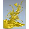 Орхидейный уголок - 3D модель STL для ЧПУ, декоративный угловой барельеф