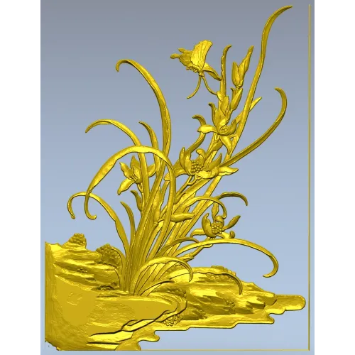 Орхидейный уголок - 3D модель STL для ЧПУ, декоративный угловой барельеф