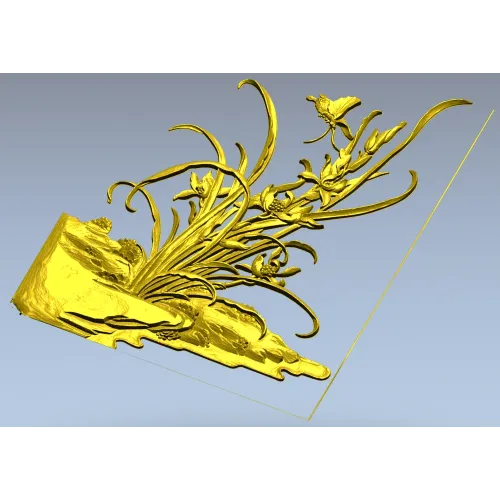 Орхидейный уголок - 3D модель STL для ЧПУ, декоративный угловой барельеф