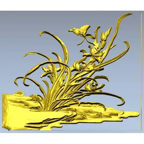 Орхидейный уголок - 3D модель STL для ЧПУ, декоративный угловой барельеф