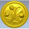 Tulip Medallion - STL 3D model for CNC milling
