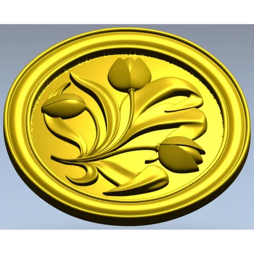 Tulip Medallion - STL 3D model for CNC milling